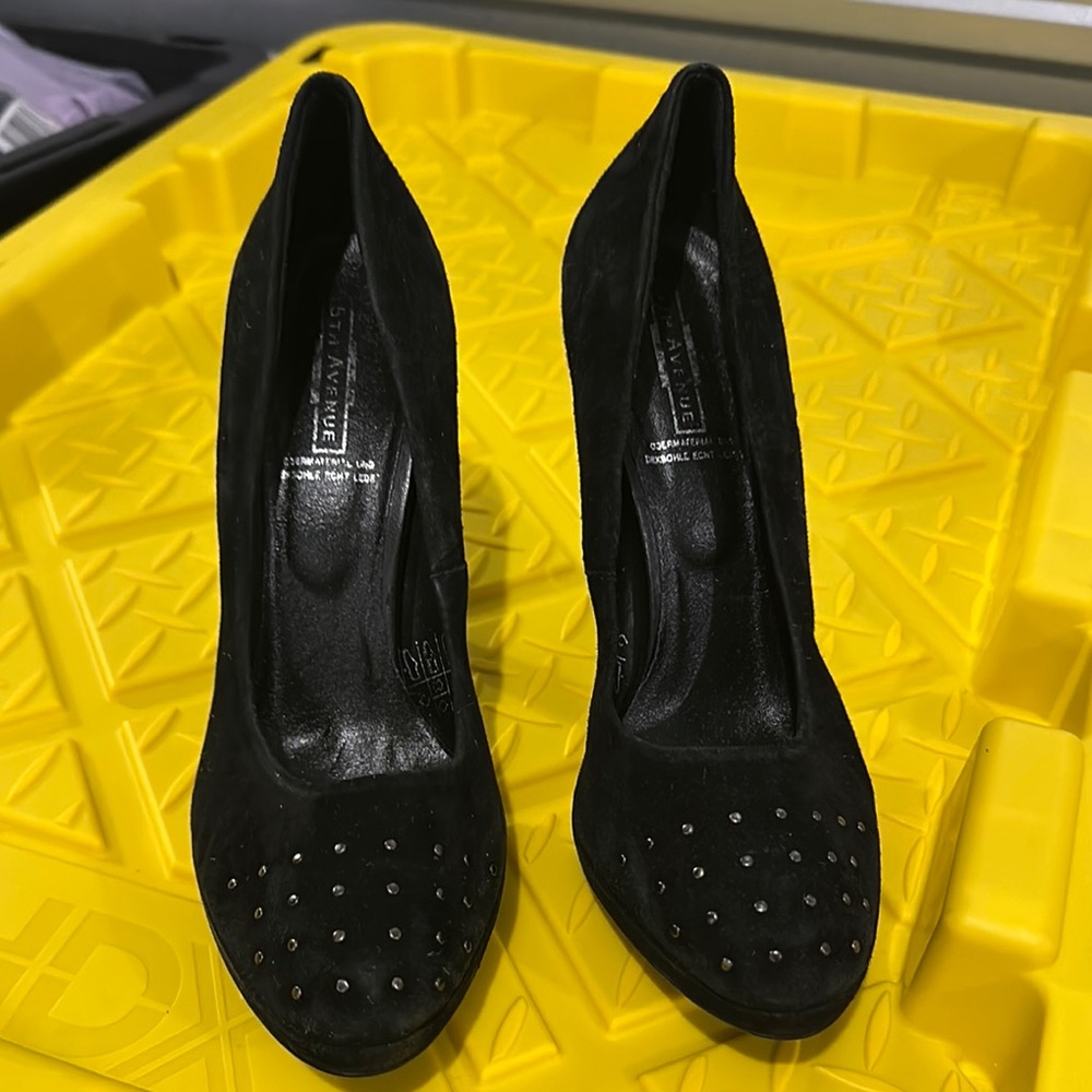5th Avenue Stylish Black Studded Heels